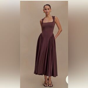 Meshki. NWT. Instagram. Elegant Brown Maxi Dress